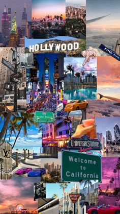 a collage of photos with the words welcome to california