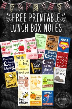 Free Printable Back to School Lunch Box Notes for Kids Lunchbox Notes For Daughters, Free Printable Lunch Box Notes, Lunch Quotes, School Lunch Notes, Lunch Box Notes For Kids