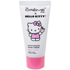 hello kitty moisturizing hand creme with pink floss on the tube and lid