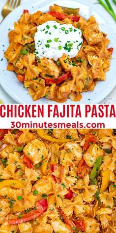 this chicken fajita pasta recipe is so easy to make