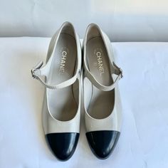 Brand New! These Shoes Are Absolutely Gorgeous. Feel Free To Ask Any Questions! Black Mary Jane Heels, Chanel Women, Shoes Chanel, Mary Jane Heels, Chanel Shoes, Mary Janes, Shoes Women Heels, Black Gray, Black And Grey