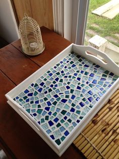 a tray that is sitting on top of a table