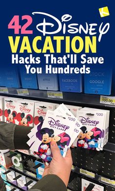 someone is holding up some disney vacation hacks that'll save you hundreds