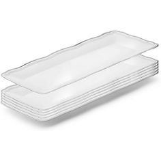 stack of clear plastic plates on white background