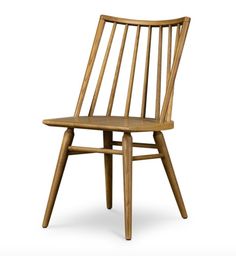 a wooden chair on a white background with no one in it's place to sit