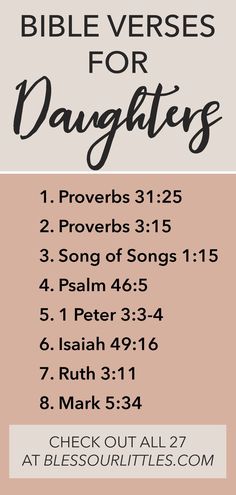 the bible verses for daughters