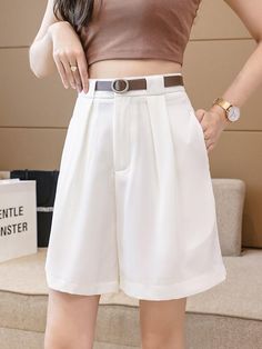 SPECIFICATIONS Material: Polyester Item Type: Shorts Gender: WOMEN Fabric Type: Broadcloth Closure Type: Elastic Waist Size S:Waist:65cm,Hip:90cm,Length:44cm M:Waist:69cm,Hip:94cm,Length:44cm L:Waist:73cm,Hip:98cm,Length:45cm XL:Waist:77cm,Hip:102cm,Length:45cm Notes: the Error within 3 cm due to manual measurement(Unit: 1 inch = 2.54 cm, 1 cm = 0.39 inch) Summer Casual Shorts, Junior Pants, Women Summer Casual, Summer Office, Short Women Fashion, Bodycon Dresses Casual, Shorts Fashion, Women Shorts, Ladies Short