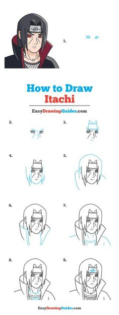 how to draw an anime character from the animated movie naruta, with instructions