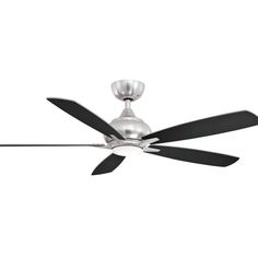 a ceiling fan with three black blades on the blade and two white blades on the blades