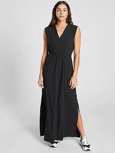 Trendy Fashion NWT Athleta Marlow Maxi Dress, BLACK SIZE XS #558664 O0411H, Womens Dresses Casual Black Maxi Dress For Spring, Black Stretch Maxi Dress For Spring, Casual Fitted Black Maxi Dress, Fitted Black Casual Maxi Dress, Sporty Black Summer Dress, Black Maxi Dress For Daywear, Casual Black Stretch Dress, Sporty Black Spring Dress, Sporty Black Dress For Spring