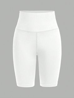 Summer Women's Casual Knitted Stretch Short Leggings White Casual   Knitted Fabric Plain Biker Shorts Slight Stretch  Women Clothing, size features are:Bust: ,Length: ,Sleeve Length: White Cycling Shorts, Casual Solid Color Biker Shorts, Casual High-stretch Short Leggings, White Mid-thigh Yoga Bottoms, White Mid-thigh Length Bottoms For Yoga, White Stretch Biker Shorts For Loungewear, Casual Solid Color Short Leggings, White Stretch Biker Shorts For Yoga, White Biker Shorts For Yoga Spring Season