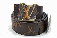 Louis Vuitton Belt Supreme Initiales Monogram Brown 95/38... Louis Vuitton Belt