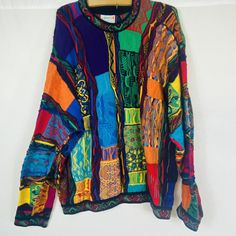 VTG 90s XL AUTHENTIC COOGI Sweater, Biggie Hip Hop, Cosby Bright Colors 3D Cable. This is a very bright amazing detailed sweater with many different textures. Measurements are in pictures if you need more just ask. If you need more pictures or have any questions feel free to ask. Thanks for looking and good luck! Don’t forget to check out my other items available for purchase! New items posted regularly! Combined shipping is available! Coogi Sweater Outfit Women, Coogi Sweater Outfit, Crochet Coogi Sweater Pattern, Biggie Coogi Sweater, 90s Multicolor Winter Sweater, Coogi Sweater, Random Clothes, Detailed Sweater, Coal Mining