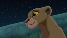 the lion from disney's live - in - the - wild is shown at night