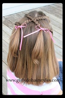 Girly Do's By Jenn: Criss-Cross Braid Pigtails - want to try in Caro's hair. Braid Pigtails, Pigtail Braids, Flower Girl Hairstyles, Fancy Hairstyles, Toddler Hair