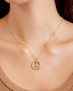 Compass Coin Pendant Necklace | gorjana Brass Jewelry With Compass Design Round Pendant, Adjustable Yellow Gold Charm Necklace With Coin Pendant, Durable Brass Coin Necklace With Round Pendant, Round Brass Coin Necklace, Tarnish Resistant, Gold-tone Round Medallion Necklace With Coin Pendant, Round Brass Coin Necklace Tarnish Resistant, Gold Dainty Chain Necklace With Coin Pendant, Tarnish Resistant Round Brass Coin Necklace, Gold Tarnish-resistant Round Medallion Necklace