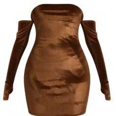 Pretty Little Thing Women’s Velvet Bodycon Dress. Size 4. Chocolate Brown. Slip-On. Long Sleeves With Thumbhole Cutouts. Some Stretch To Fabric. 30% Recycled Polyester, 64% Polyester And 6% Elastane. Cold Wash. Do Not Tumble Dry. Do Not Dry Clean. Tag Also Says Keep Away From Fire. Nwt. See Photos. Velvet Bodycon Dress, Pretty Little Thing, Thumb Holes, Chocolate Brown, Little Things, Bodycon Dress, Size 4, Dry Clean, Slip On