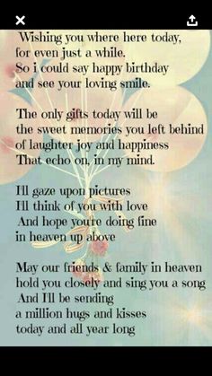 a poem with balloons floating in the air and some words written below it that say, wishing you were here today