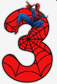 the number three with a spiderman on it