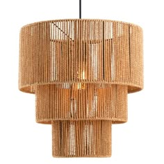 a chandelier made out of wicker