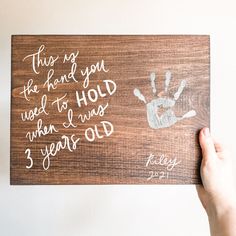 This Is The Hand You Used To Hold, Diy Gifts For Family Handmade, Dad Crafts, Handprint Gifts, Adoption Gifts, Toddler Arts And Crafts, Decatur Ga