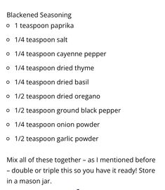 the instructions for how to use teaspoons in seasoning, and baking