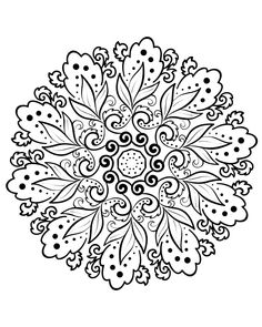 a black and white drawing of a flower with lots of dots on it's petals