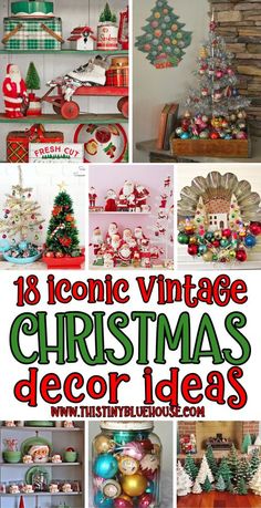 Vintage Christmas Lights Crafts, Red Bird Christmas Decorations, Retro Christmas Outdoor Decorations, Decorating With Ceramic Christmas Trees, Retro Christmas Decorating Ideas, Vintage Christmas Decorations Diy Crafts, Retro Christmas Centerpieces, Vintage Christmas Ornament Ideas