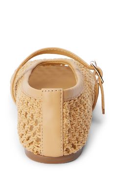 A woven mesh upper creates trend-savvy appeal on a versatile flat fashioned with an adjustable mary jane strap for a secure fit. Adjustable strap with buckle closure Textile upper/unlined/synthetic sole Imported Raffia Shoes, Mary Jane Ballet Flats, Flats For Women, French Guiana, Ballet Flat, Seychelles, Mauritius, Shoe Game, Trinidad