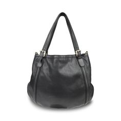 Gucci 'Britt' hobo bag in black smooth leather with with a large GG plaque in gold hardware. Features dual top buckle handles and a detachable crossbody strap. Brand = Gucci Condition = 7/10, Good. Some wear to leather body, scratching in metal hardware, wear to crossbody strap Dimensions = 16" x 13" x 0.25" top Handle = 9.5" Strap Drop = 12' Material = Leather Hardware = Soft Gold SKU = 10806-68 Gucci Bag With Gold-tone Hardware And Top Handle, Gucci Top Handle Bag With Gold-tone Hardware, Gucci Satchel Shoulder Bag For Daily Use, Gucci Crossbody Satchel With Gold-tone Hardware, Gucci Shoulder Bag For Everyday Use, Gucci Shoulder Tote Bag, Gucci Bags With Branded Hardware For Daily Use, Gucci Luxury Bucket Bag For Daily Use, Gucci Shoulder Satchel For Everyday Use