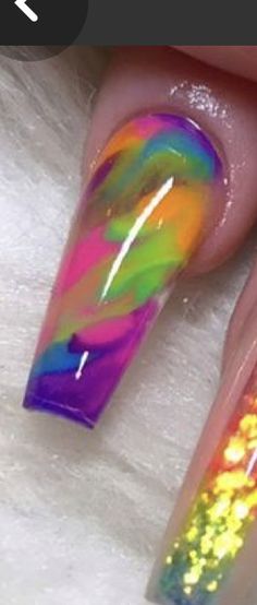 Rainbow Nails Design, Rainbow Nail, Rainbow Nails, Bling Nails, Best Acrylic Nails, Summer Nails, Acrylic Nails, Nail Designs