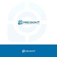 the logo for precision it consulting, which is designed to look like a cross section