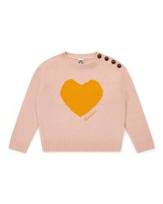 Hearts “as big as that”! One of this season's biggest inspirations is the heart. There is not a piece in the collection that escapes it. This time it's the turn of this little MISTYHEART sweater in very warm intersia knit to be adorned with a BIG yellow heart, all on an "Anémone" pink background. Finally, we like the details of its buttons on the left shoulder Kids Holiday Gifts, Yellow Heart, Heart Sweater, Boy Accessories, Sweater White, Buy Buy, Buy Buy Baby, Mini Boden, J Crew Factory