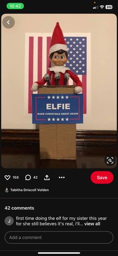 an elf is standing in front of a podium