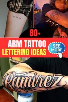 arm tattoo designs for men and women with the words arm tattoos written on their arms