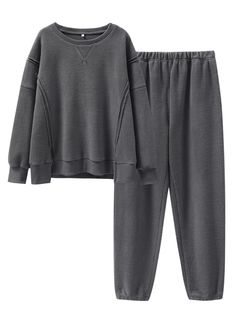 PRICES MAY VARY. Size - S=US(4-6), M=US(8-10), L=US(12-14), XL=US(16-18), see details in rich description. Features - This cozy loungewear set is crafted from fuzzy fleece fabric and includes a long-sleeve crewneck sweatshirt with side slits, a longer back hem, and jogger pants for a stylish yet comfortable look. Material - Made of 100% Polyester, this set features a soft fabric that feels like a warm hug. Perfect for lounging at home or stepping out in comfort. Occasion - The womens 2 piece set Fuzzy Pajamas Pants, Going Home Outfit For Mom, Winter Travel Capsule Wardrobe, Pajama Pants Outfit, Womens 2 Piece Outfits, Fuzzy Pajama Pants, Fall Loungewear, Winter Pajamas Women, Cozy Gifts