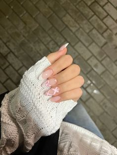 Cocette Nail Ideas, Coquette Nail Inspo Almond, Cocette Aesthetic Nails, Nail Designs Simple Almond, Gel X Nails French, Ballet Core Nails, Cute But Simple Nails, Nails Cute Simple, Paznokcie Hello Kitty