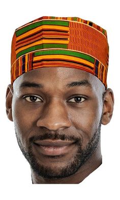 Kente African Print Hat-DP0795H can be styled in different forms African Dashiki Shirt, African Tops For Women, African Pants, Kufi Hat, African Turban, African Shoes, African Hats, African Colors, Dope Hats