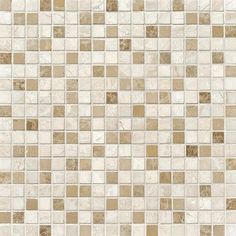 a beige and white tile wall with small squares