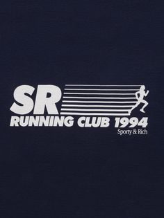 the running club t - shirt is printed with an image of a man on a race track