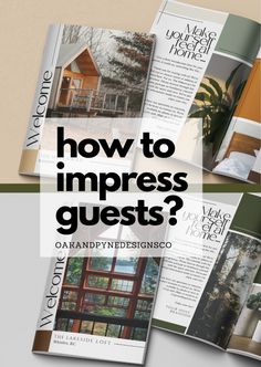 an open magazine with the title how to impress guests?