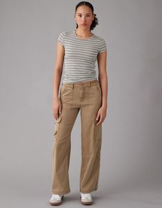 AE Stretch Curvy Super High-Waisted Baggy Wide-Leg Cargo Pant