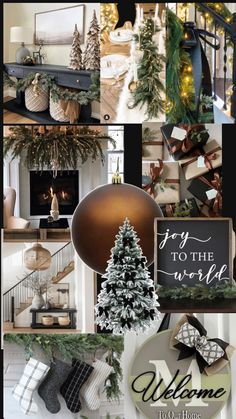 a collage of photos with christmas decorations