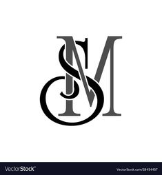 the letter s and m is made up of two letters, one black and white