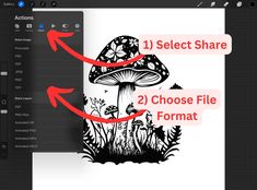 an open book with the text select share and choose file format