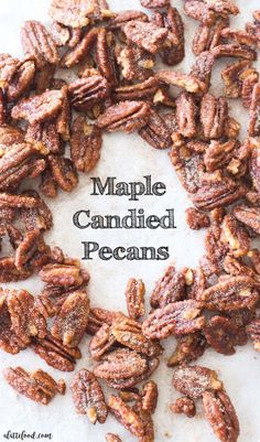 maple candied pecans arranged in a circle