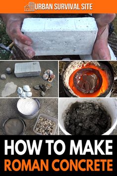 Roman Concrete, Off Grid Survival, Concrete Diy Projects, Volcanic Ash, Emergency Preparation, Survival Life Hacks, Urban Survival, Concrete Crafts