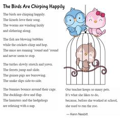 the birds are chirping happily in their cage, and one bird is sitting on top