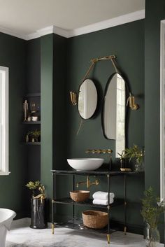 decorating interiors, interior bedroom design, designer wall paint, paint color match Dark Green Bathroom Black Fixtures, Greenblack Sherwin Williams Coordinating Colors, Powder Bathroom Color Ideas, Dark Green Bathroom Sherwin Williams, Dark Green Wall Bathroom, Green Wall Paint Bathroom, Dark Bathroom Walls Paint, Dark Green Bathroom No Windows, Dark Forest Green Bathroom