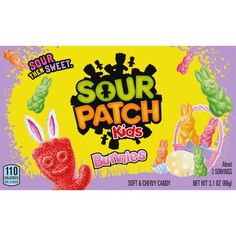 sour patch kids gummy bunny candy bar